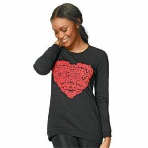 Avon Crochet Heart shaped sweat shirt